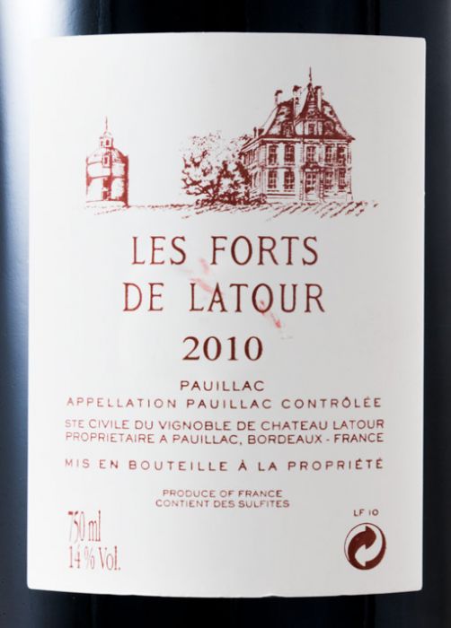 2010 Château Latour Les Forts de Latour Pauillac tinto