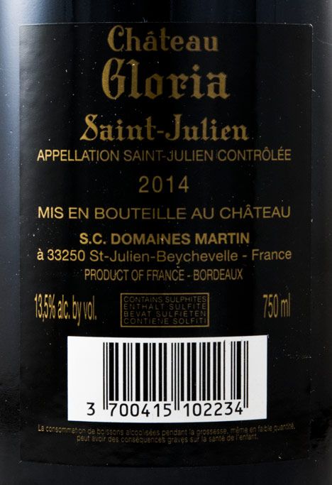 2014 Château Gloria Saint-Julien tinto
