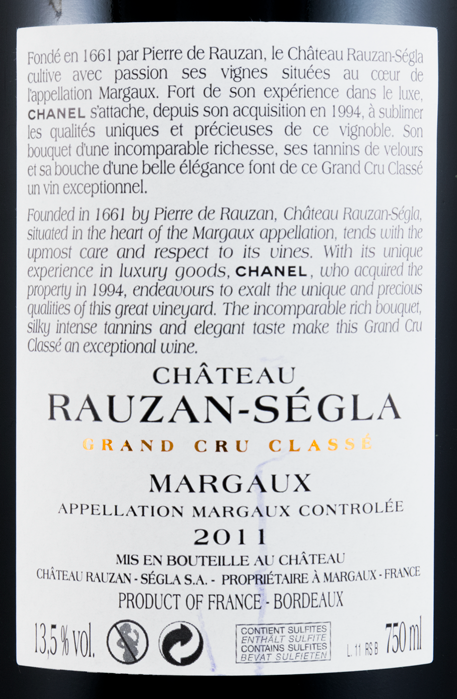 2011 Château Rauzan-Ségla Margaux red