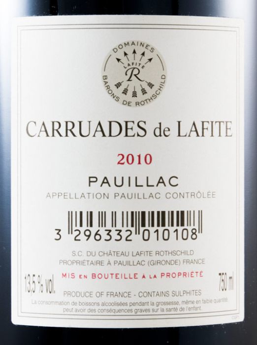 2010 Château Lafite Rothschild Carruades De Lafite Pauillac red