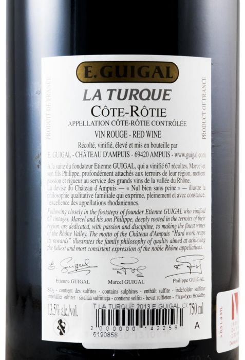 2013 E. Guigal La Turque Côte-Rôtie red