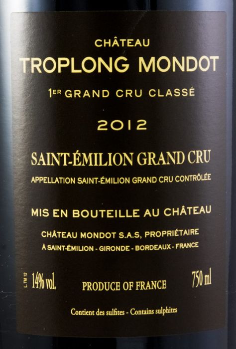 2012 Château Troplong Mondot Saint-Émilion red