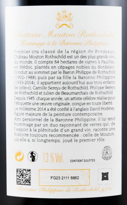 2014 Château Mouton Rothschild Pauillac tinto 1,5L