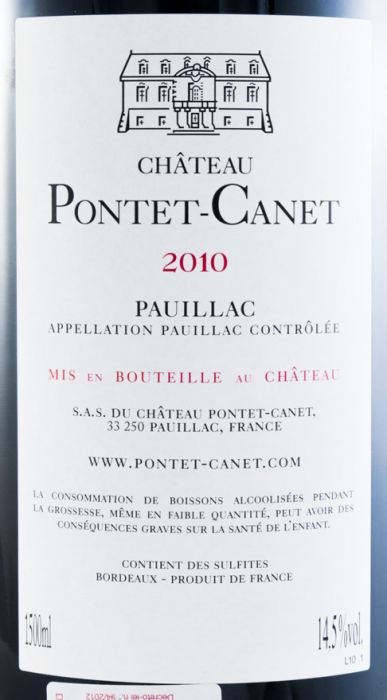 2010 Château Pontet-Canet Pauillac tinto 1,5L