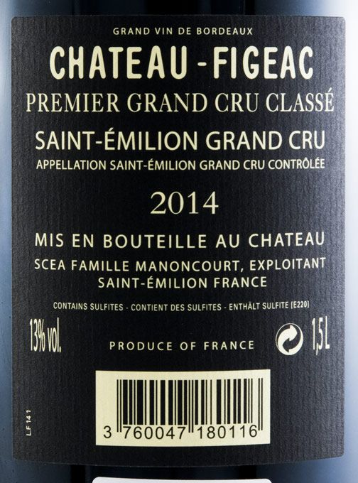 2014 Château-Figeac Saint-Émilion tinto 1,5L