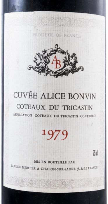 1979 Alice Bonvin Cuvée Coteaux du Tricastin tinto