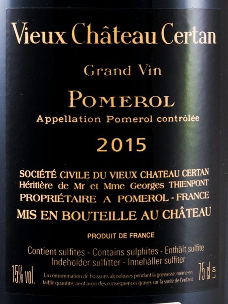 2015 Vieux Château Certan Pomerol tinto