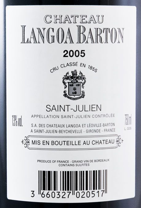 2005 Château Langoa Barton Saint-Julien tinto