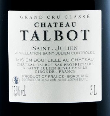 2015 Château Talbot Saint-Julien tinto 3L