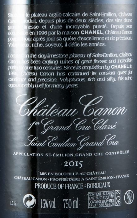 2015 Château Canon Saint-Émilion tinto