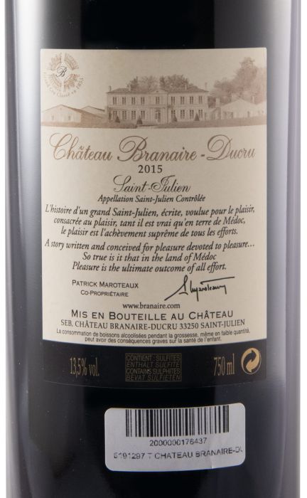 2015 Château Branaire-Ducru Saint-Julien tinto