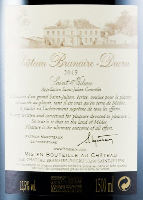 2015 Château Branaire-Ducru Saint-Julien tinto 1,5L
