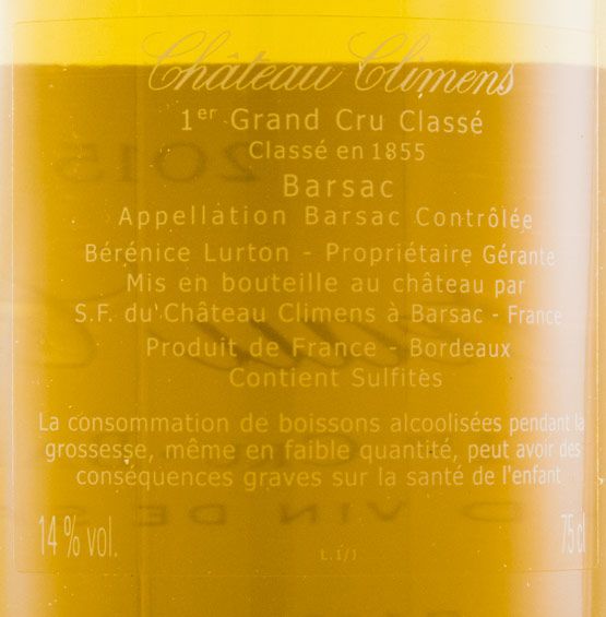 2015 Château Climens Barsac Sauternes white