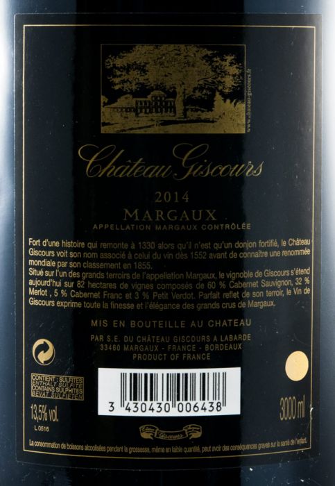 2014 Château Giscours Margaux tinto 3L