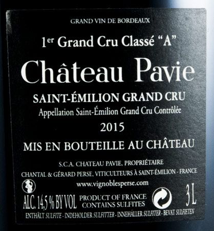 2015 Château Pavie Saint-Émilion red 3L