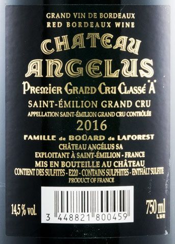 2016 Château Angelus Saint-Émilion tinto