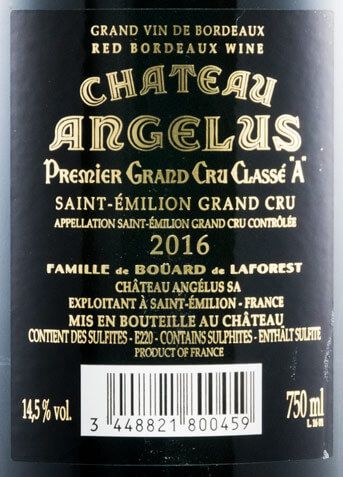 2016 Château Angelus Saint-Émilion red