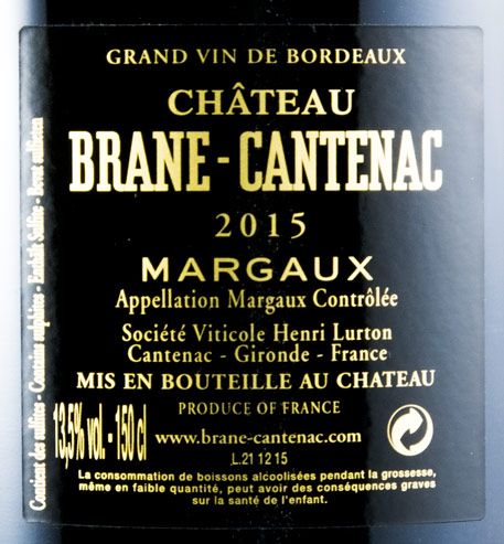 2015 Château Brane-Cantenac Margaux tinto 1,5L