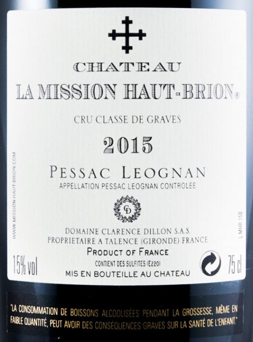 2015 Château La Mission Haut-Brion Pessac-Léognan tinto