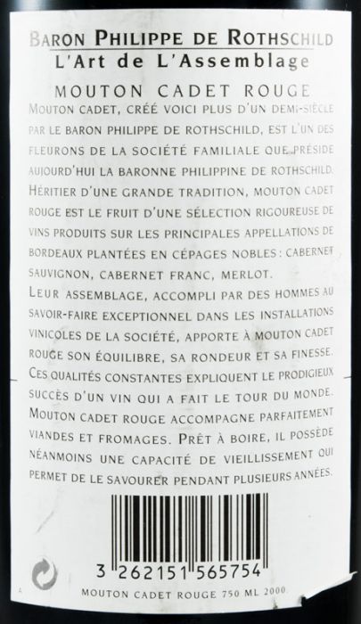 2000 Mouton Cadet Baron Philippe de Rothschild Pauillac red
