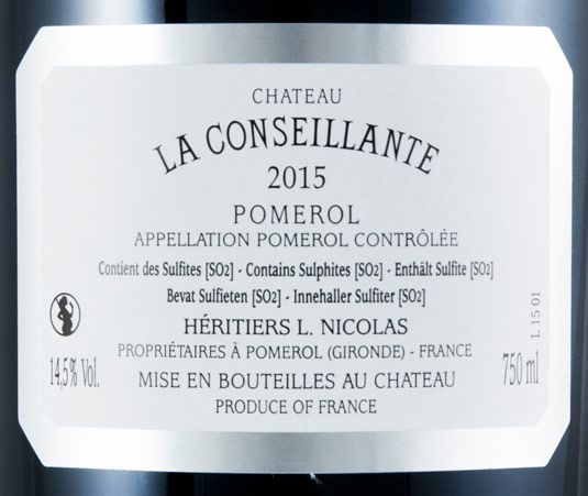 2015 Château La Conseillante Pomerol tinto