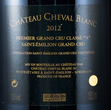 2012 Château Cheval Blanc Saint-Émilion tinto 1,5L