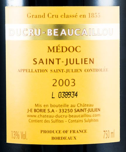2003 Château Ducru-Beaucaillou Saint-Julien tinto