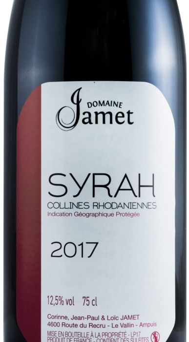 2017 Domaine Jamet Collines Rhodaniennes Syrah tinto