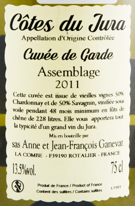 2011 Jean-François Ganevat Cuvée de Garde Assemblage Côtes du Jura biológico branco