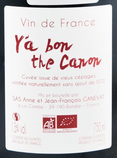 Jean-François Ganevat Y'a bon the Canon organic red
