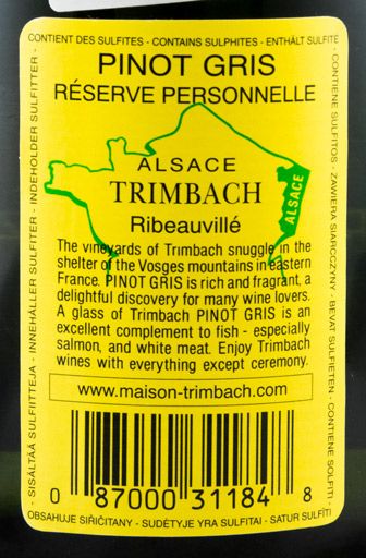 2012 Maison Trimbach Reserve Personnel Pinot Gris Alsace branco