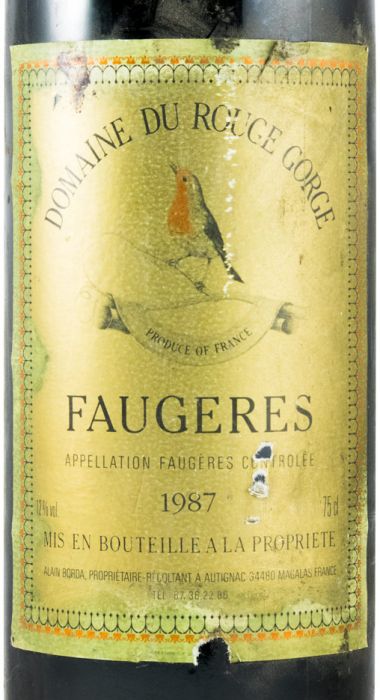 1987 Domaine du Rouge Gorge Faugères tinto