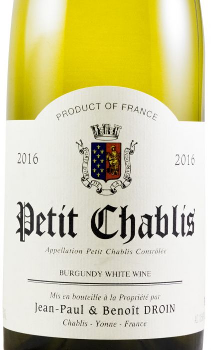 2016 Jean-Paul & Benoît Droin Petit Chablis branco