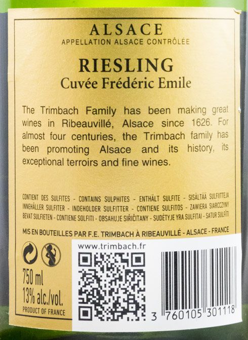2008 Maison Trimbach Cuvée Frederic Emile Riesling Alsace white