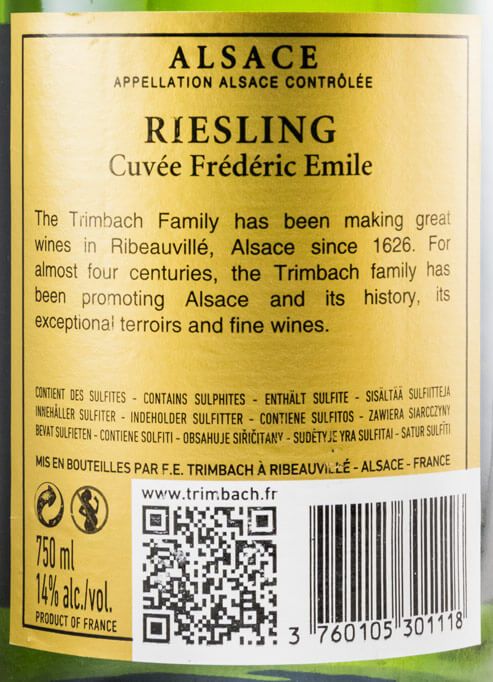 2011 Maison Trimbach Cuvée Frederic Emile Riesling Alsace branco