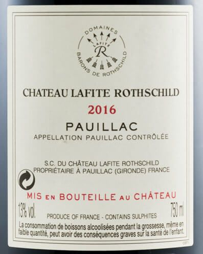 2016 Château Lafite Rothschild Pauillac tinto