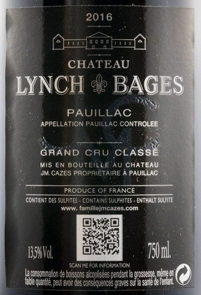 2016 Château Lynch-Bages Pauillac red