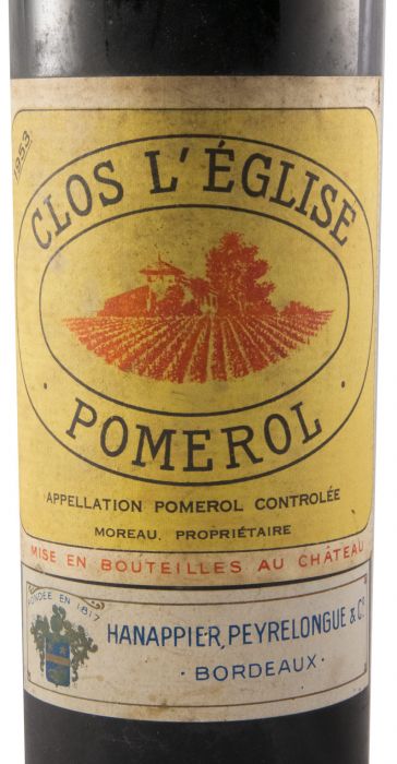 1953 Château Clos L'Église Pomerol tinto