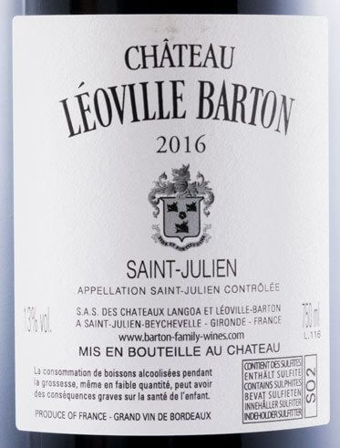 2016 Château Léoville Barton Saint-Julien tinto