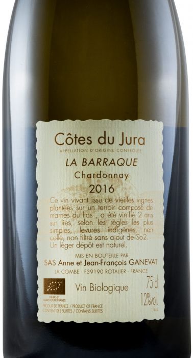 2016 Jean-François Ganevat La Barraque Chardonnay Côtes du Jura biológico branco