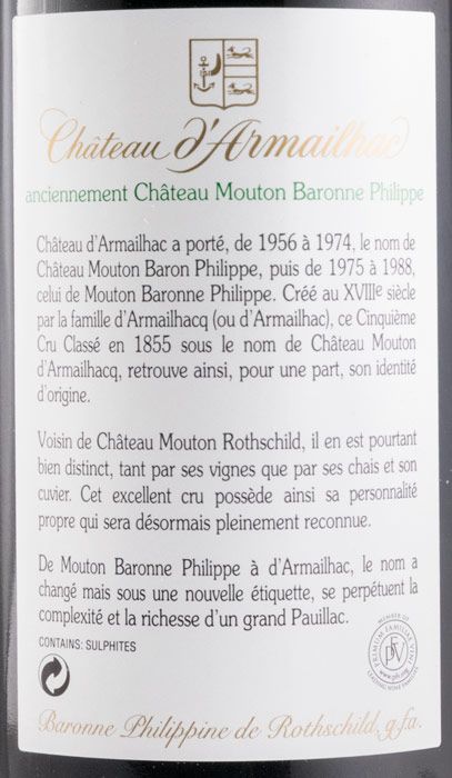 2004 Château d'Armailhac Baron Philippe de Rothschild Pauillac tinto
