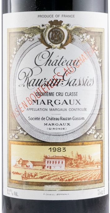 1983 Château Rauzan-Gaussies Margaux red