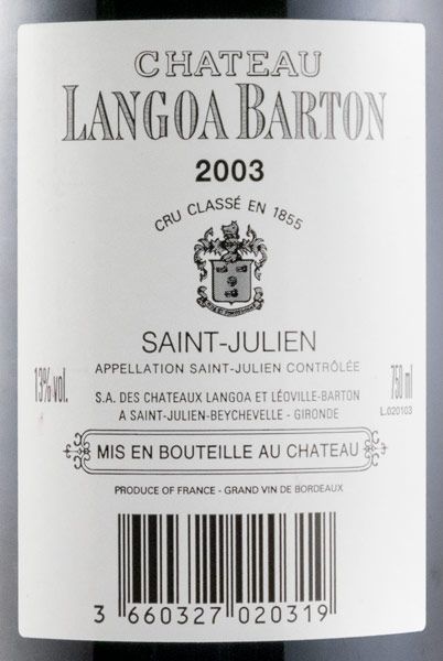 2003 Château Langoa Barton Saint-Julien red