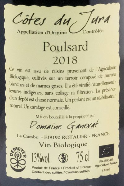 2018 Jean-François Ganevat Cuvée de l'enfant terrible Poulsard Côtes du Jura biológico tinto