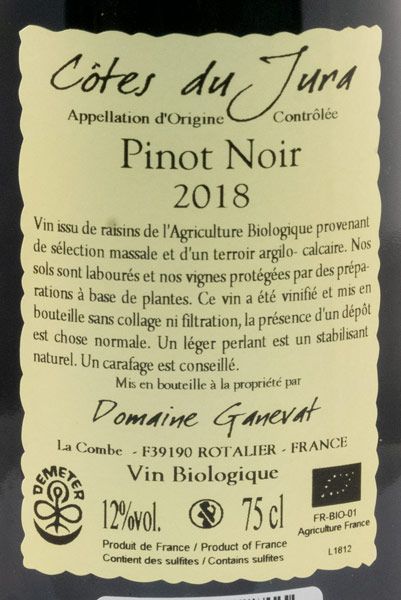 2018 Jean-François Ganevat Julien Pinot Noir Côtes du Jura tinto