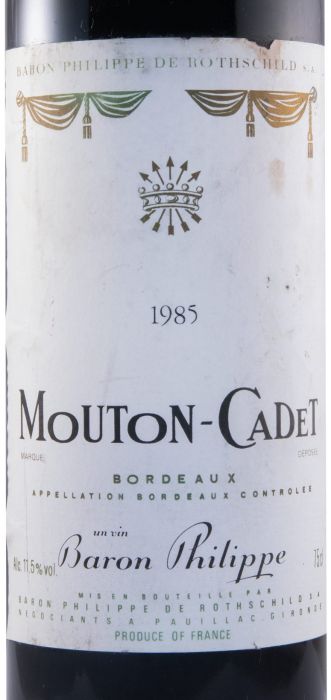 1985 Mouton Cadet La Baronnie Baron Philippe Rothschild red