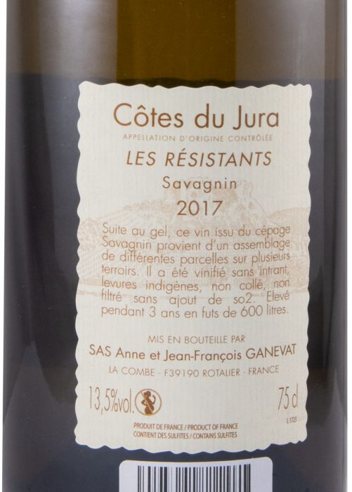 2017 Jean-François Ganevat Les Résistants Savagnin Côtes du Jura branco