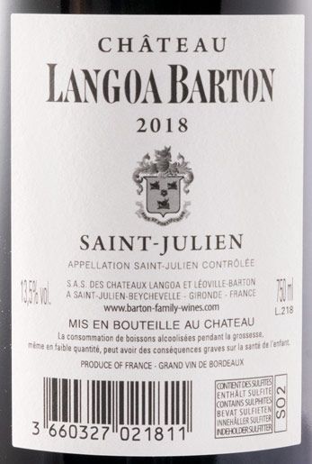 2018 Château Langoa Barton Saint-Julien red