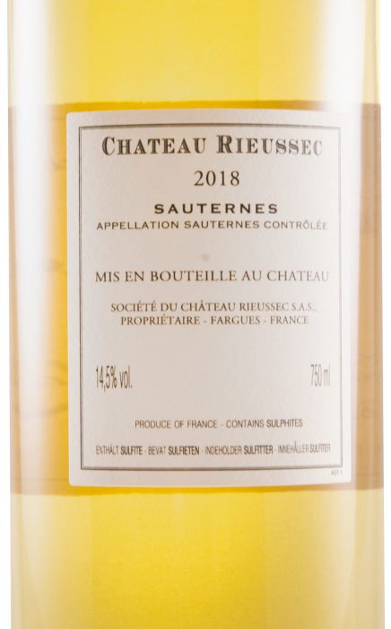 2018 Château Rieussec Sauternes branco
