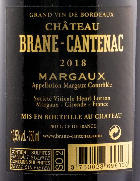2018 Château Brane-Cantenac Margaux tinto